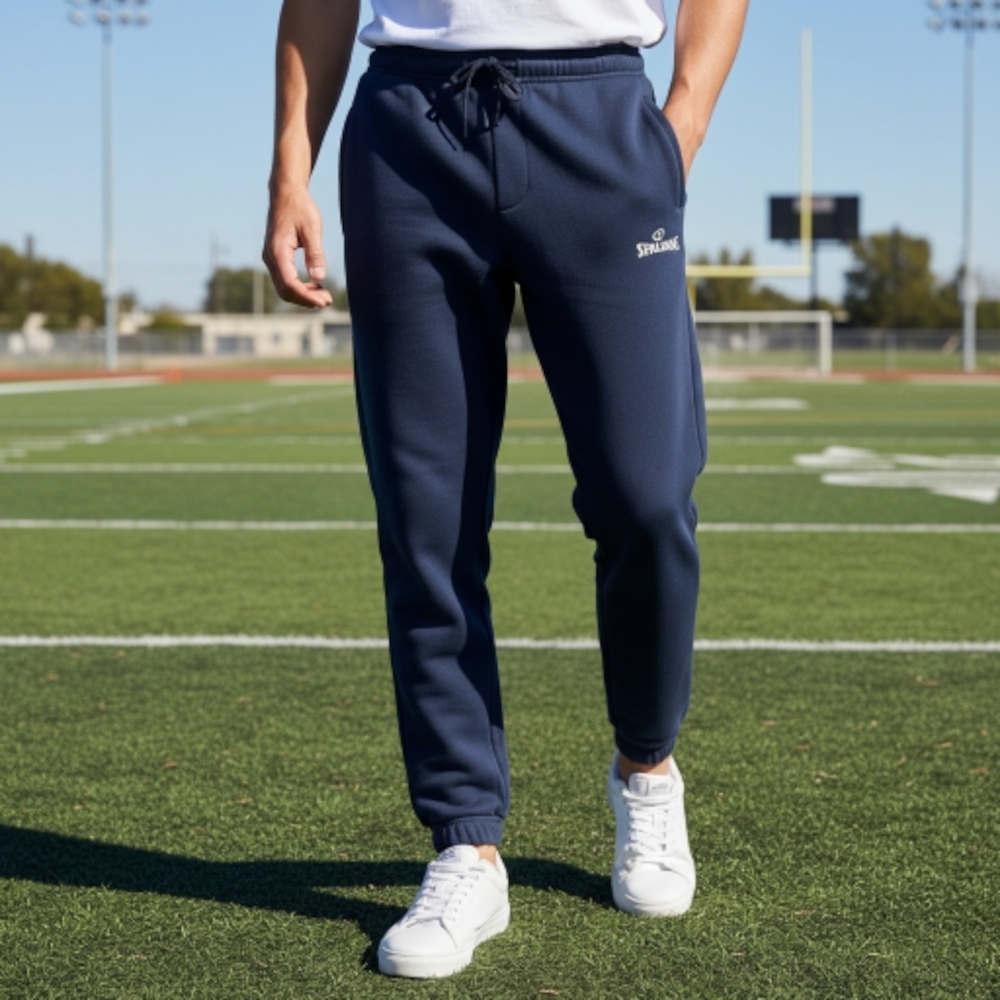 Spalding Men's Regular Fit Joggers Pockets size XL Blue 36 x 32